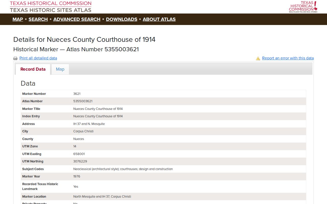 Nueces County court records and historic courthouse source